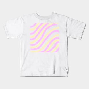 Yellow pink watercolor lines art Kids T-Shirt